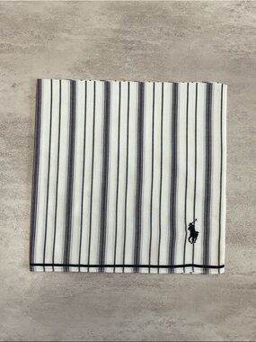 Ralph Lauren White with Black Stripes Pocket Square